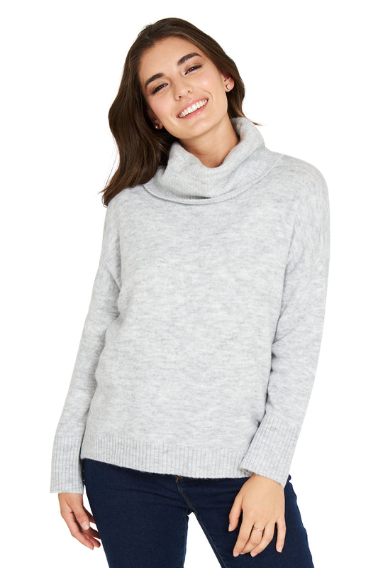 Sweater Cuello Alto Gris
