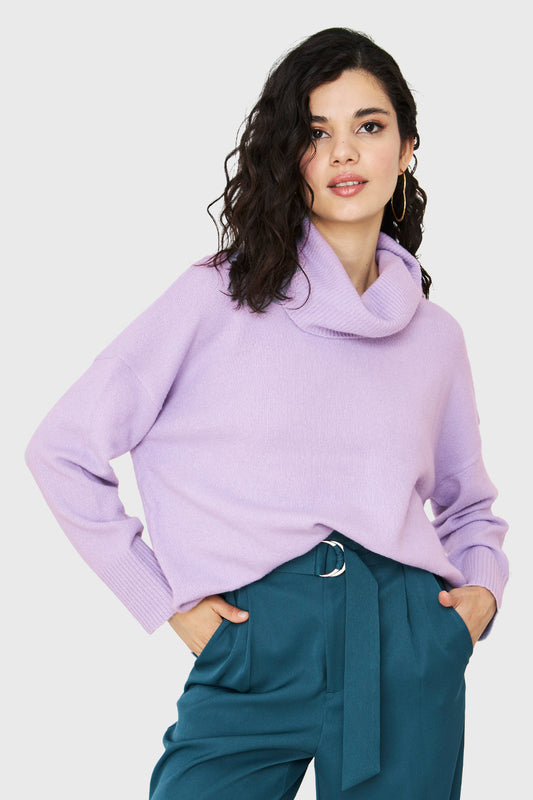 Sweater Cuello Alto Lavanda