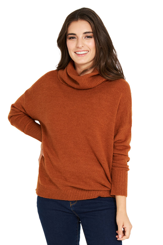 Sweater Cuello Alto Café