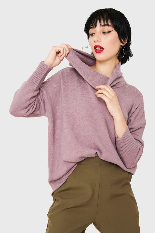 Sweater Cuello Alto Lila