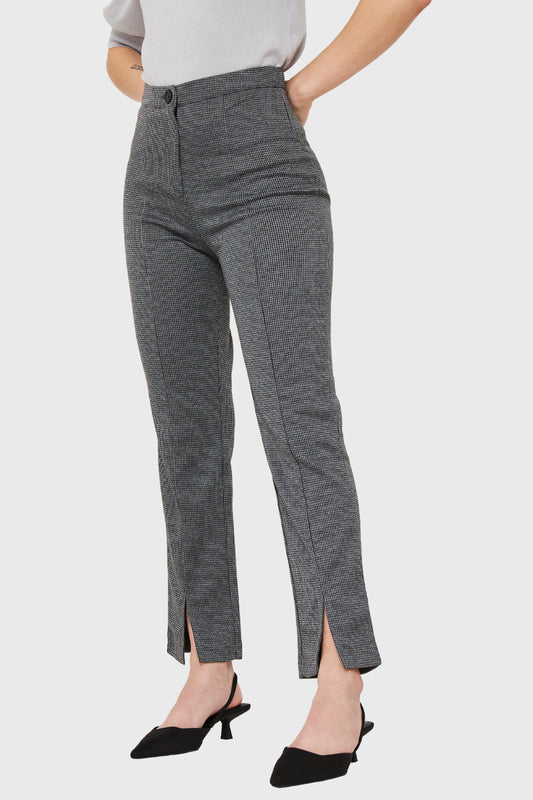 Calza Pied De Poule Gris