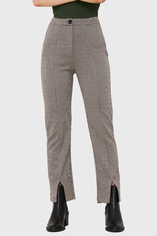 Calza Pied De Poule Khaki