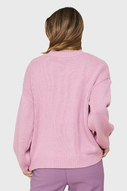 Sweater Básico Holgado Malva