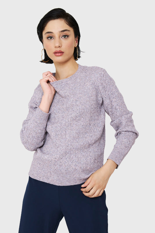 Sweater Punto Fantasía Gris