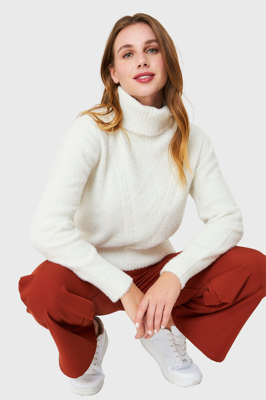 Sweater Beatle Brillos Blanco