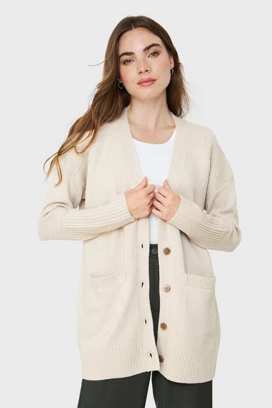 Cárdigan Botones Beige
