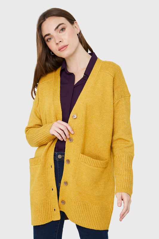 Cárdigan Botones Mostaza