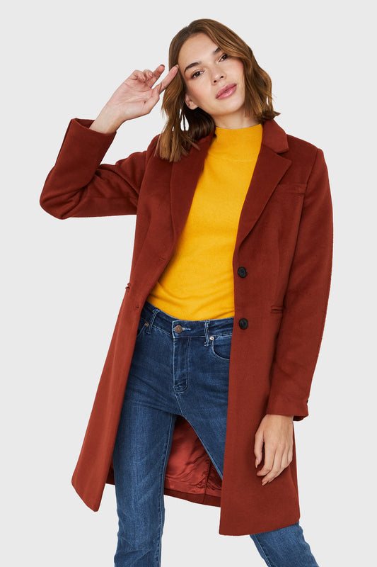 Abrigo Dos Botones Terracota