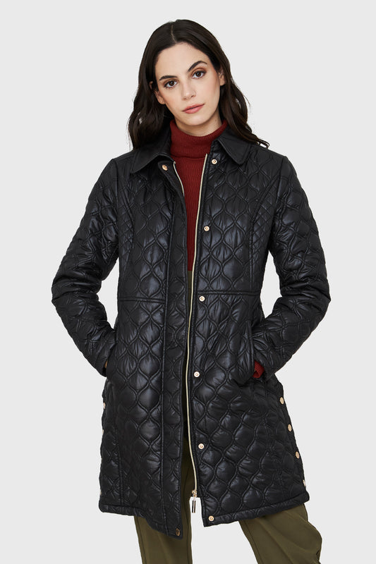 Parka Cierre y Broches Retro Negro
