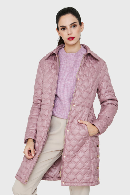 Parka Cierre y Broches Retro Rosa