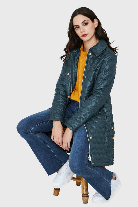 Parka Cierre y Broches Retro Azul