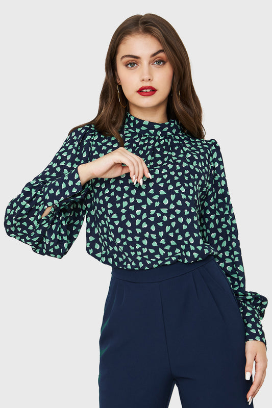 Blusa Corazones Azul Marino