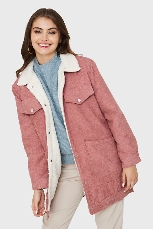 Chaqueta Tipo Cotelé Rosado