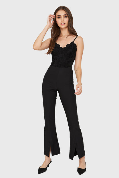 Pantalón Tajo Tobillo Negro
