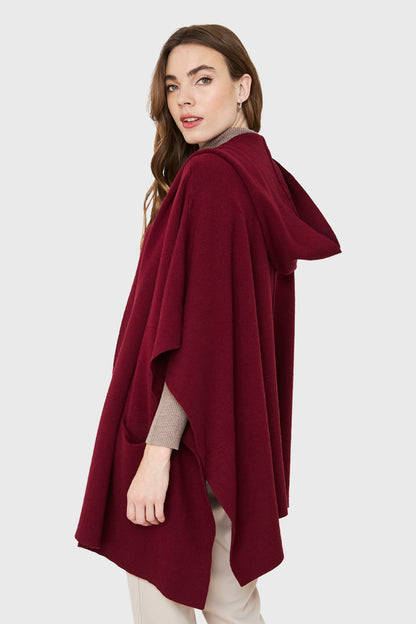 Tapado Gorro Y Bolsillos Burdeos