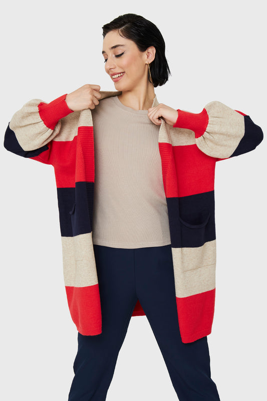 Cárdigan Rayas Rojo