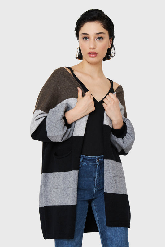 Cárdigan Rayas Verde Musgo