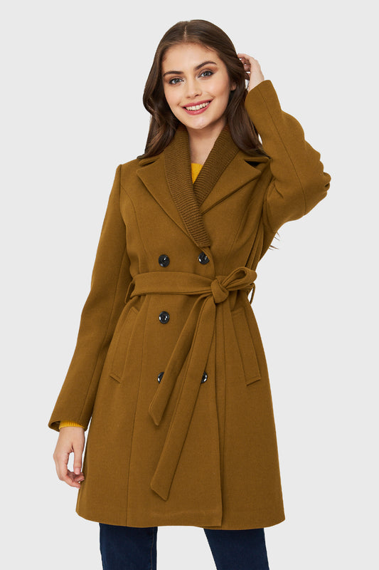 Abrigo Cuello Desmontable Café