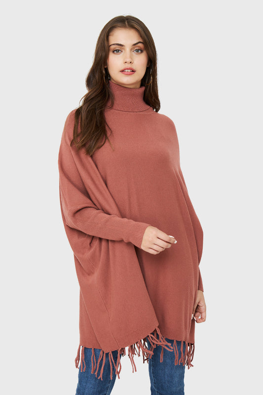 Poncho Murciélago Flecos Rosado