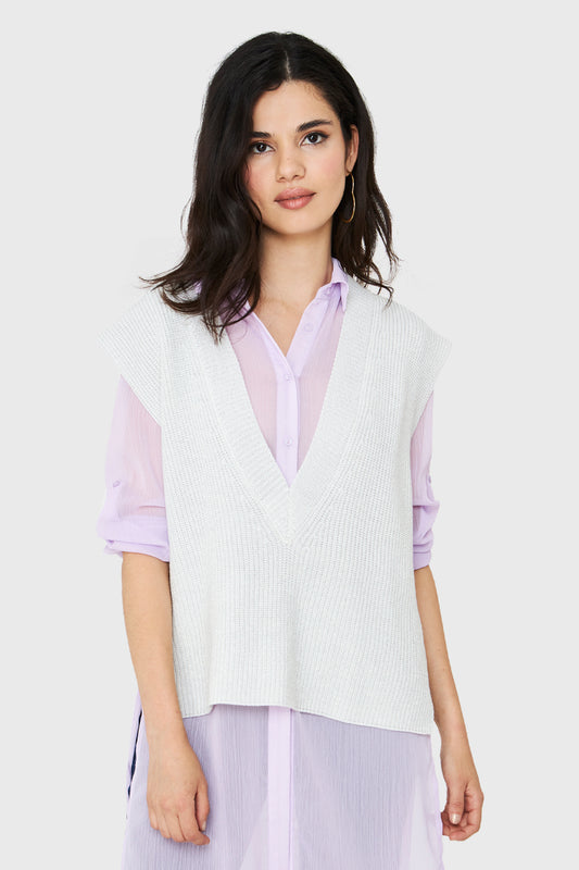 Chaleco Escote V Profundo Blanco