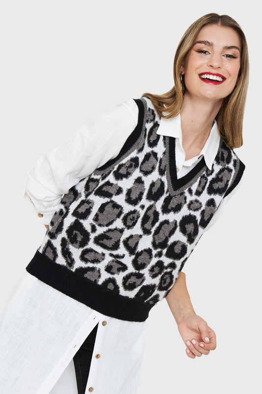 Chaleco Leopard Negro