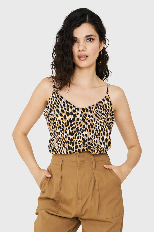 Top Leopard Khaki