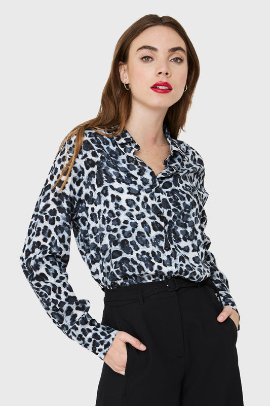 Blusa Leopardo Gris