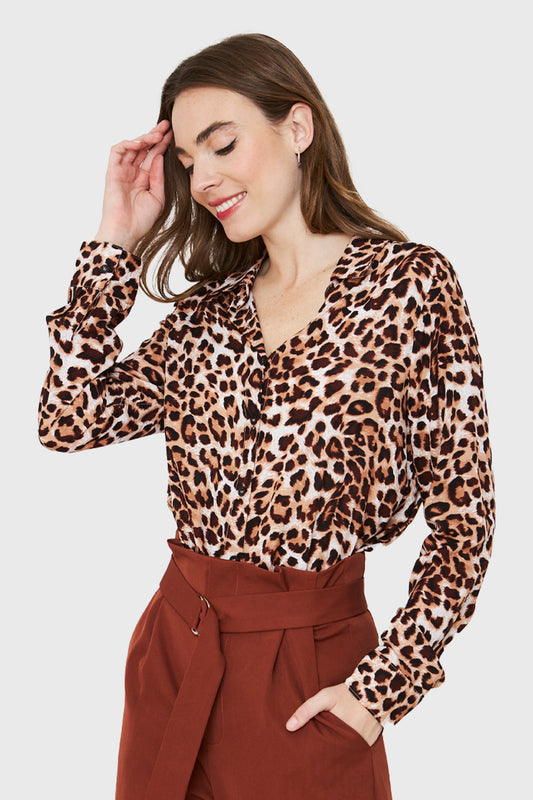 Blusa Leopardo Café