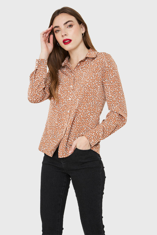Blusa Lunares Irregulares Café