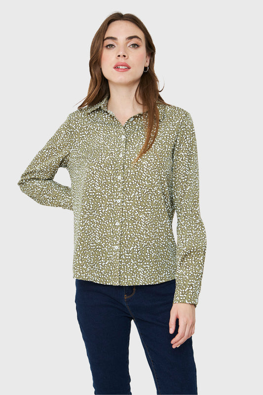 Blusa Lunares Irregulares Verde