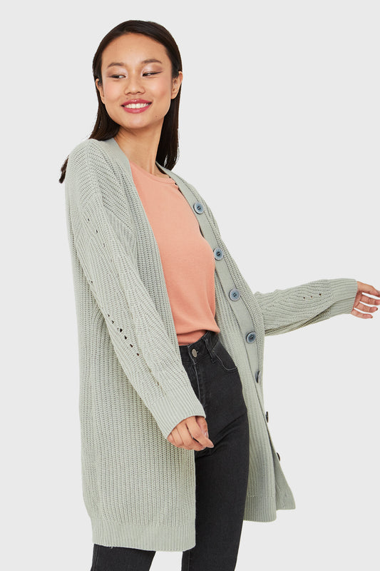 Cárdigan Básico Oversize Menta