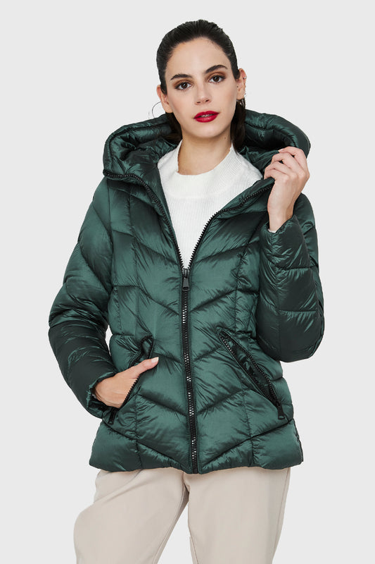 Parka Corta Gorro Verde