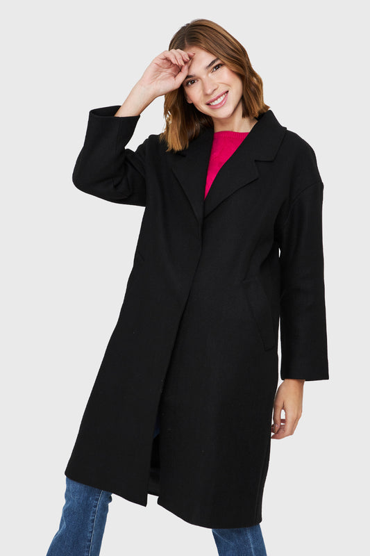 Abrigo Oversize Broches Negro
