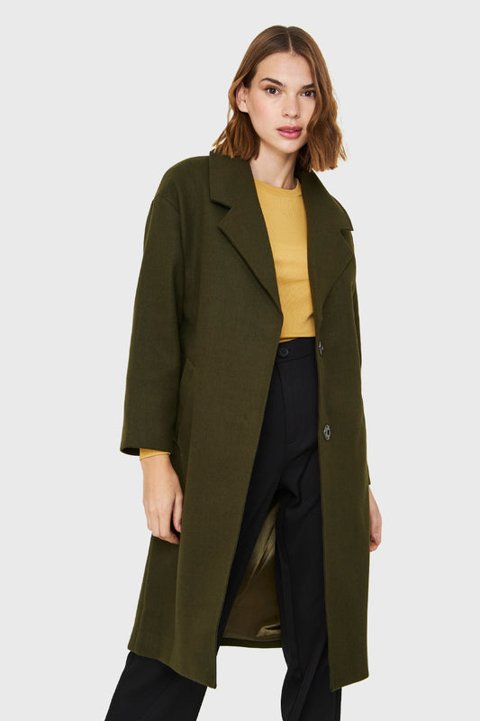 Abrigo Oversize Broches Oliva