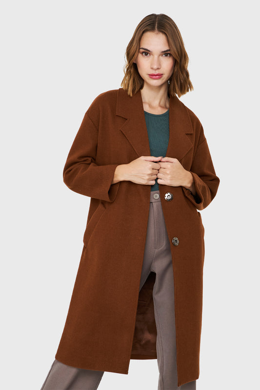 Abrigo Oversize Broches Café
