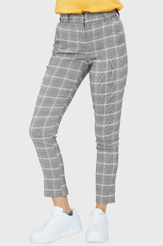 Pantalón Príncipe de Gales Gris/Mostaza