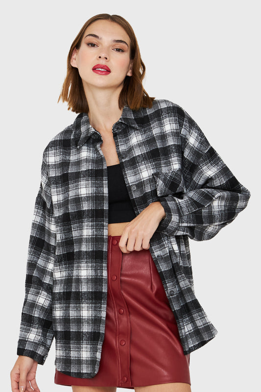 Camisa Tipo Franela Cuadrillé Grafito