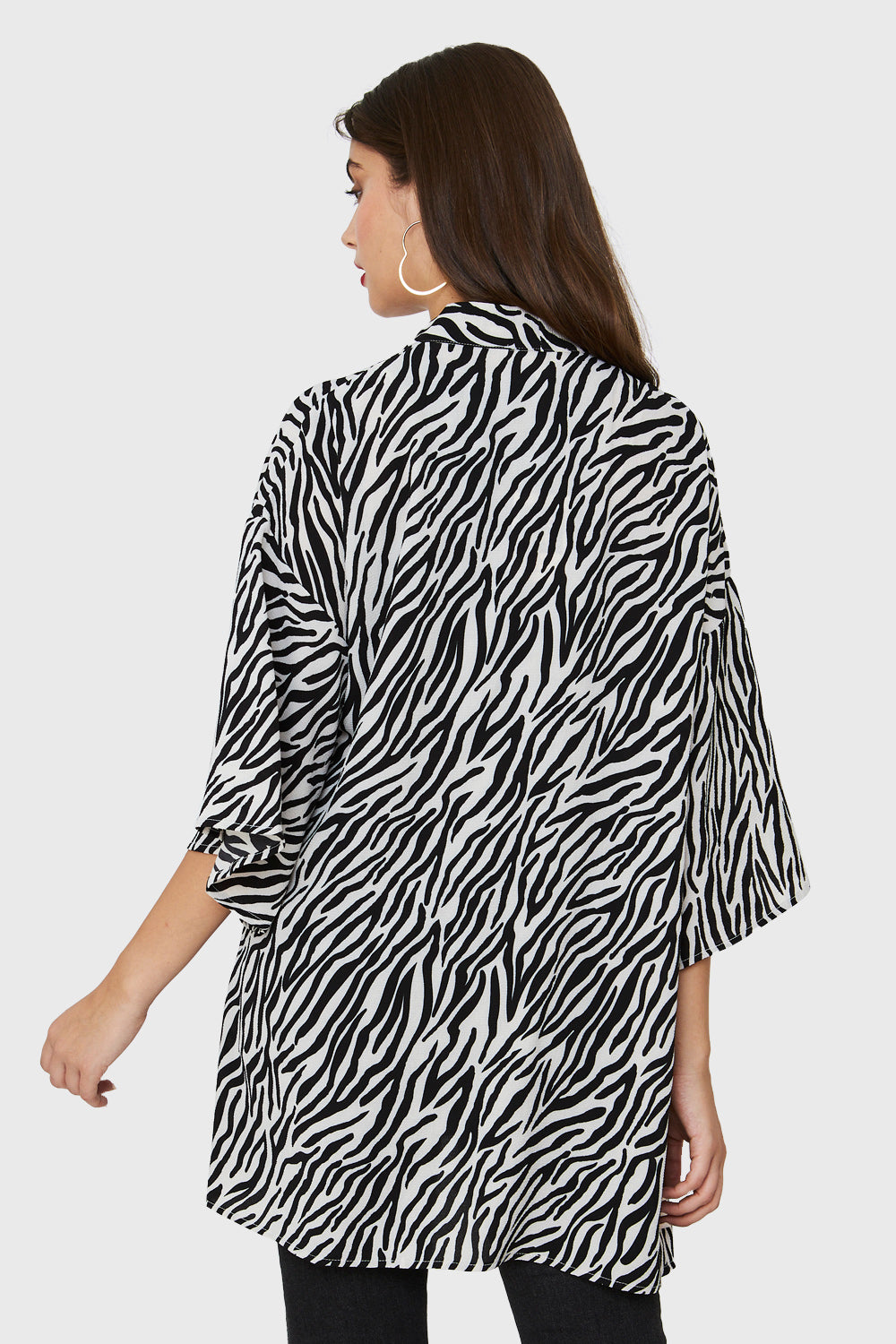 Kimono Animal Print Cebra Blanco