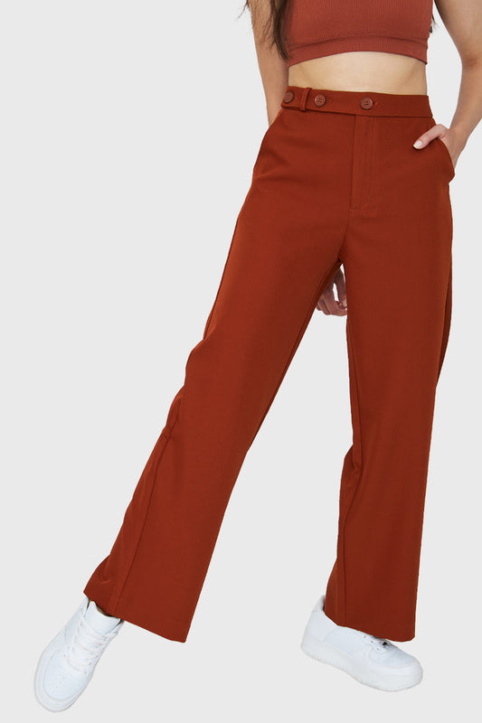 Pantalón Recto Botones Óxido