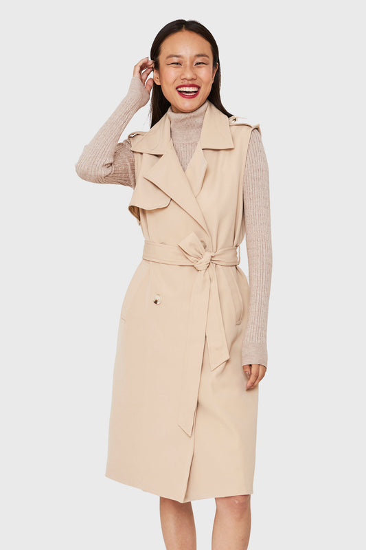 Trench Sin Mangas Beige
