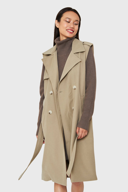Trench Sin Mangas Taupe