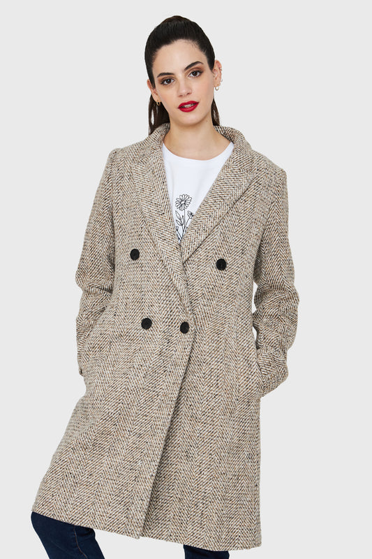Abrigo Jaspeado Khaki