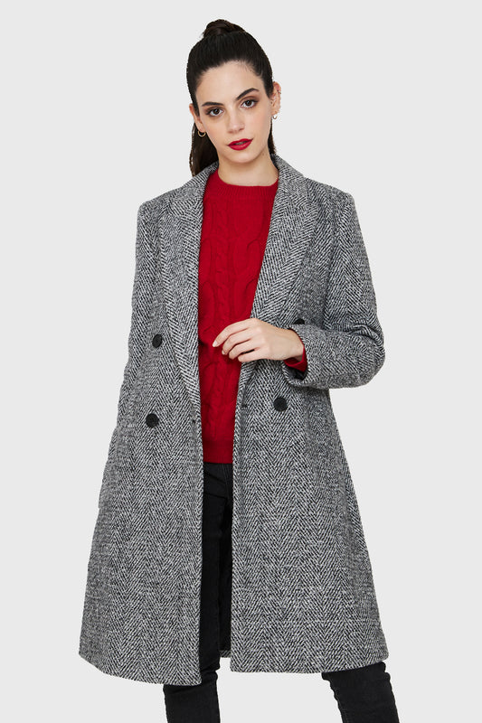 Abrigo Jaspeado Gris