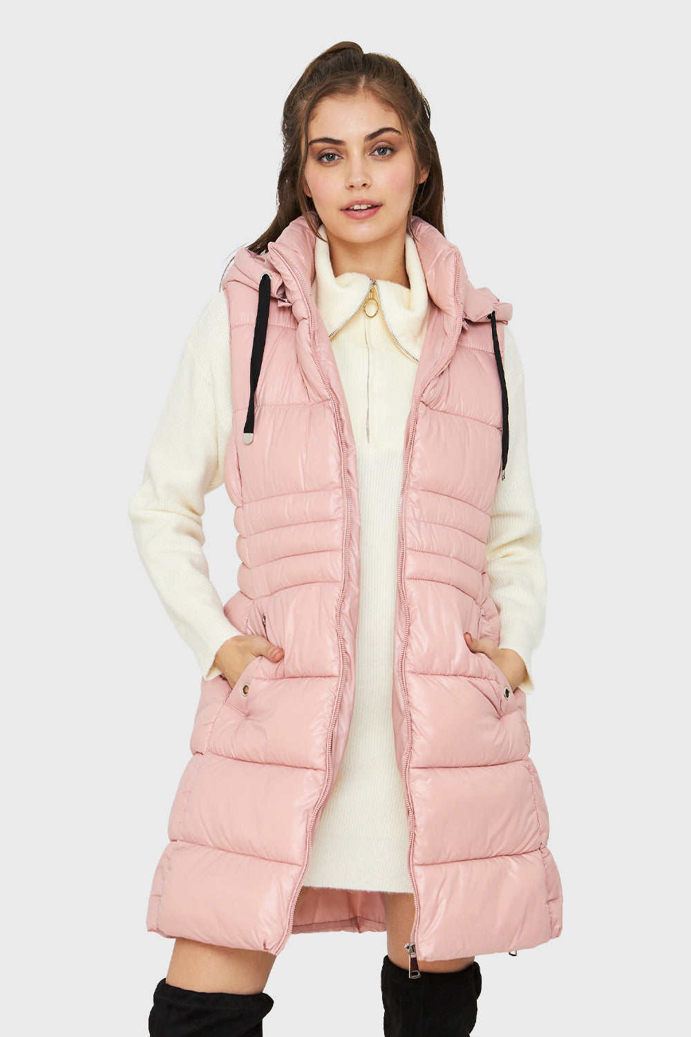 Parka Sin Mangas Rosa