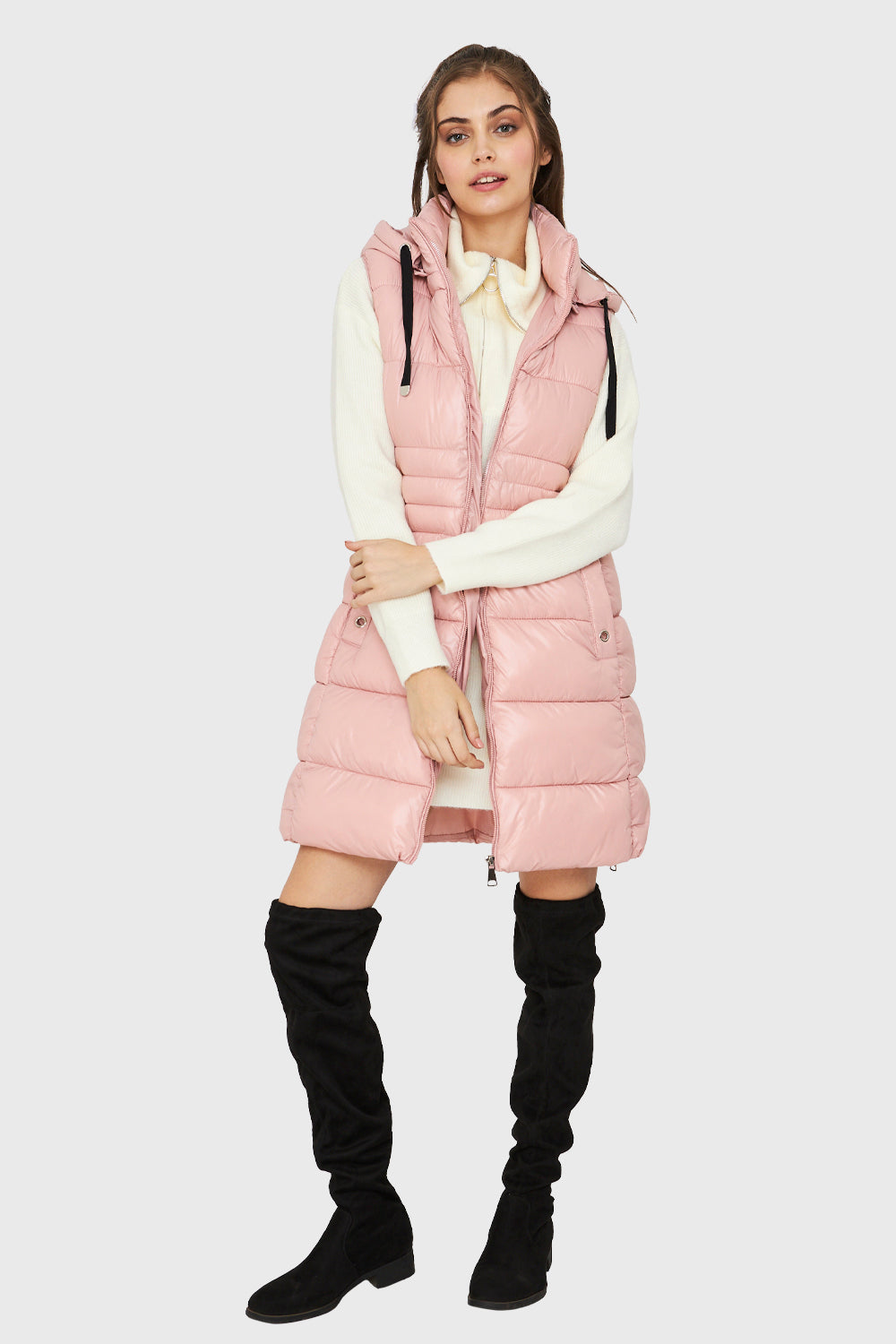 Parka Sin Mangas Rosa