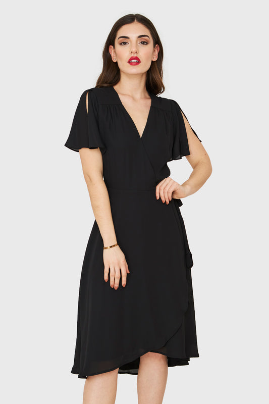 Vestido Envolvente Lazo Negro