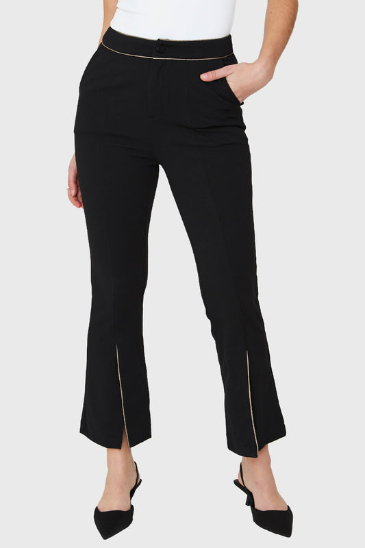 Pantalón Flare Aberturas Negro