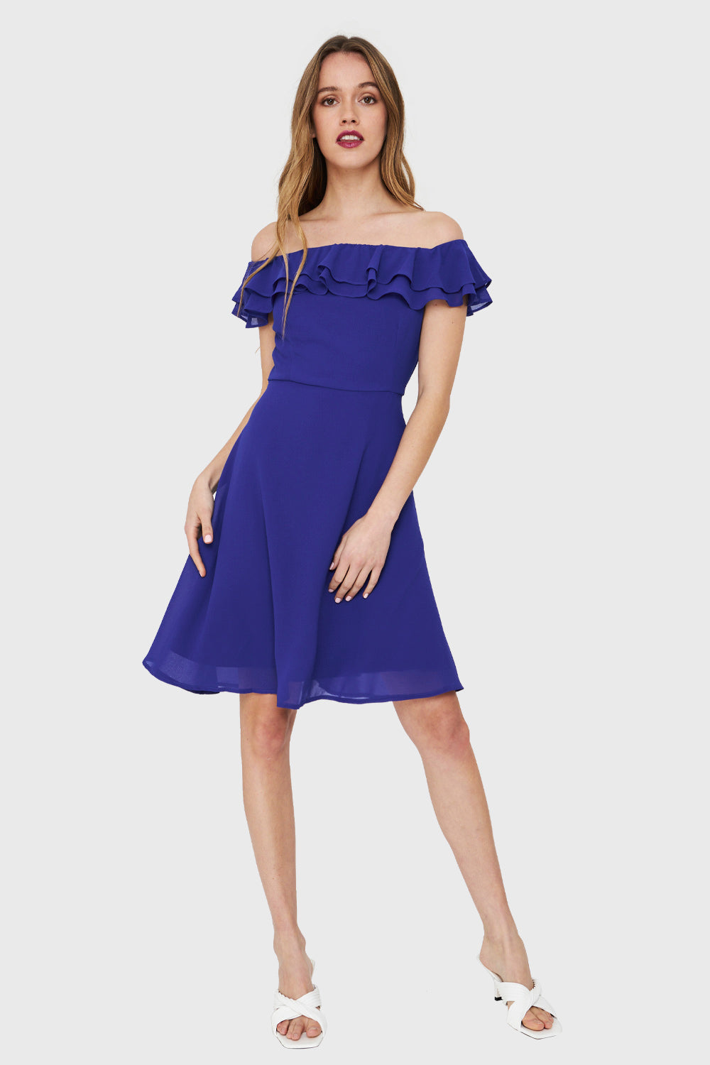 Vestido Escote Vuelo Azul Royal