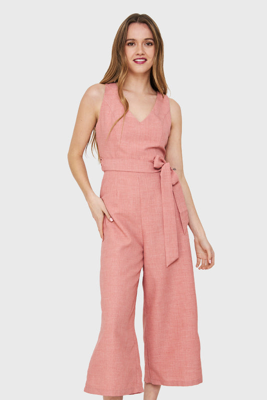 Enterito Cut Out Espalda Rosa