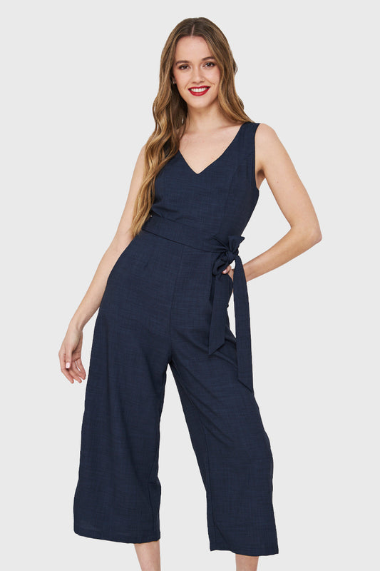 Enterito Cut Out Espalda Azul Marino